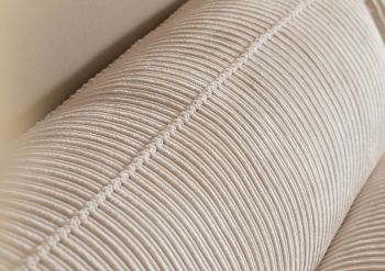 Ecksofa 304x164x69 Ottomane rechts Cord elfenbein VALENCIA