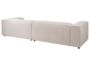 Ecksofa 304x164x69 Ottomane rechts Cord elfenbein VALENCIA