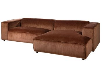 Ecksofa 304x164x69 Ottomane rechts Cord kupfer VALENCIA