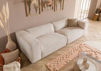 Sofa 3-Sitzer 286x103x69 Cord elfenbein VALENCIA