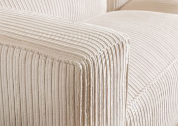 Sofa 3-Sitzer 286x103x69 Cord elfenbein VALENCIA