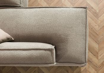 Ecksofa inkl. Hocker 195x220x79 Polyester taupe RAVENNA.