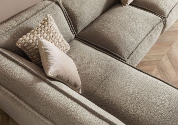 Ecksofa inkl. Hocker 195x220x79 Polyester taupe RAVENNA.