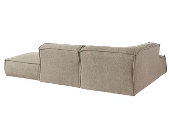Ecksofa inkl. Hocker 195x220x79 Polyester taupe RAVENNA.