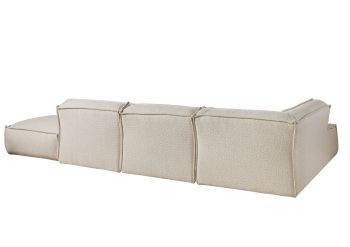 Ecksofa inkl. Hocker 285x220x79 Polyester beige RAVENNA
