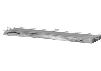 Wandregal Akazie 90x20x4 natur lackiert MELBOURNE #113