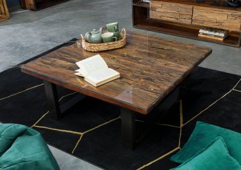 Couchtisch Altholz 100x100x42 braun lackiert SEVILLA #28