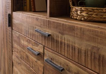 Highboard Akazie 140x40x150 natur lackiert BARK #115