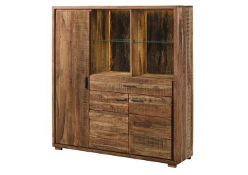 Highboard Akazie 140x40x150 natur lackiert BARK #115