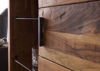 Highboard Akazie 100x40x150 natur lackiert BARK #106