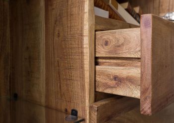 Highboard Akazie 100x40x150 natur lackiert BARK #106