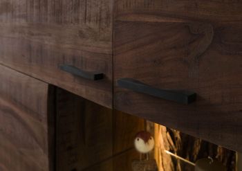 Highboard Akazie 145x40x153 dunkelbraun lackiert BARK #207