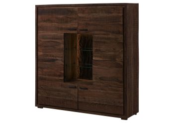 Highboard Akazie 145x40x153 dunkelbraun lackiert BARK #207