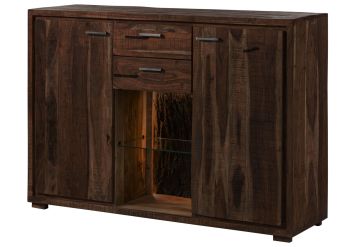 Highboard Akazie 145x40x101 dunkelbraun lackiert BARK #214