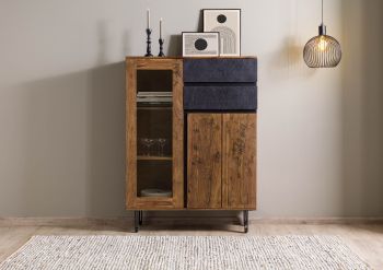 Highboard Sheesham 100x40x135 natur unbehandelt LICHTENBERG #100