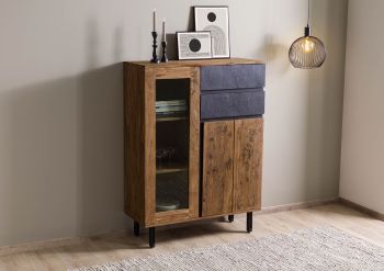 Highboard Sheesham 100x40x135 natur unbehandelt LICHTENBERG #100