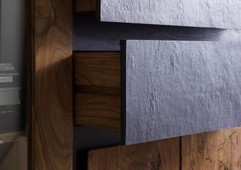 Highboard Sheesham 100x40x135 natur unbehandelt LICHTENBERG #100