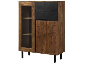 Highboard Sheesham 100x40x135 natur unbehandelt LICHTENBERG #100