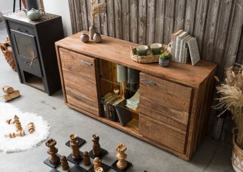 Sideboard Akazie 145x40x78 natur lackiert BARK #100