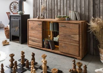 Sideboard Akazie 145x40x78 natur lackiert BARK #100