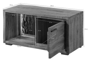 Kommode Akazie 88x40x45 natur lackiert BARK #124