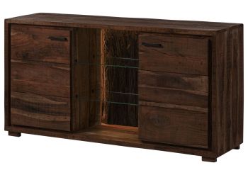 Sideboard Akazie 145x40x78 dunkelbraun lackiert BARK #200