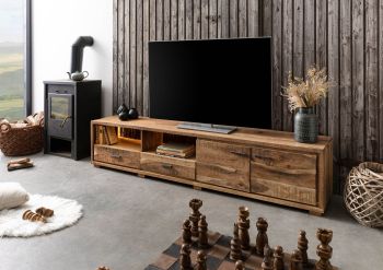 TV-Board Akazie 220x40x47 natur lackiert BARK #110