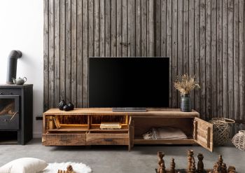 TV-Board Akazie 220x40x47 natur lackiert BARK #110