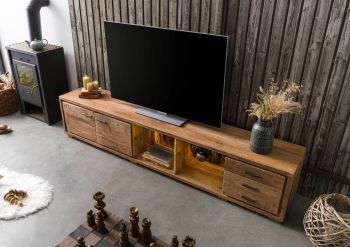 TV-Board Akazie 235x40x47 natur lackiert BARK #116