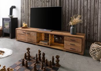 TV-Board Akazie 235x40x47 natur lackiert BARK #116