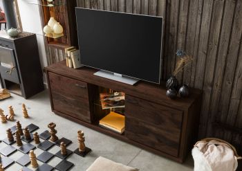 TV-Board Akazie 175x40x63 dunkelbraun lackiert BARK #211