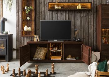 TV-Board Akazie 175x40x63 dunkelbraun lackiert BARK #211