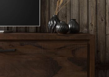 TV-Board Akazie 175x40x63 dunkelbraun lackiert BARK #211