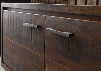 TV-Board Akazie 235x40x47 dunkelbraun lackiert BARK #216
