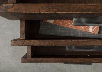 TV-Board Akazie 235x40x47 dunkelbraun lackiert BARK #216