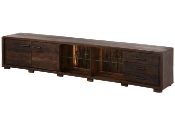 TV-Board Akazie 235x40x47 dunkelbraun lackiert BARK #216