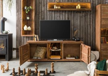 TV-Board Akazie 175x40x63 natur lackiert BARK #111