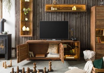 TV-Board Akazie 175x40x63 natur lackiert BARK #112