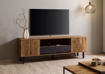 TV-Board Sheesham 185x45x60 natur unbehandelt LICHTENBERG #117