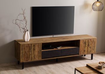 TV-Board Sheesham 205x45x60 natur unbehandelt LICHTENBERG #118