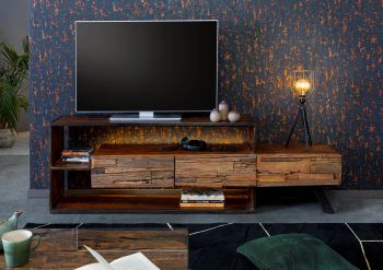 TV-Board Akazie / Altholz 195x40x60 braun lackiert SEVILLA #04