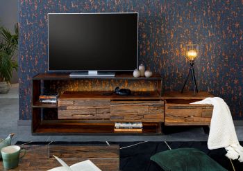 TV-Board Akazie / Altholz 195x40x60 braun lackiert SEVILLA #04