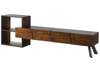 Lowboard Akazie / Altholz 225x40x70 braun lackiert SEVILLA #15
