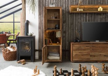 Vitrine Akazie 58x40x180 natur lackiert BARK #102