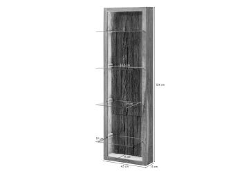 Hängevitrine Akazie 45x30x145 natur lackiert BARK #104