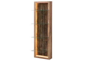 Hängevitrine Akazie 45x30x145 natur lackiert BARK #104