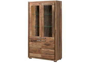 Vitrine Akazie 98x40x180 natur lackiert BARK #108