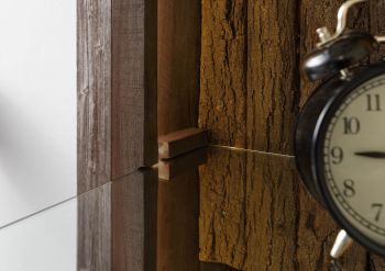 Wandregal Akazie 45x30x145 dunkelbraun lackiert BARK #204