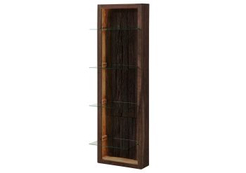 Wandregal Akazie 45x30x145 dunkelbraun lackiert BARK #204