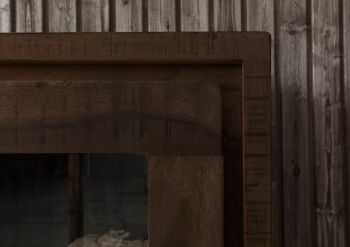 Vitrine Akazie 98x40x180 dunkelbraun lackiert BARK #208